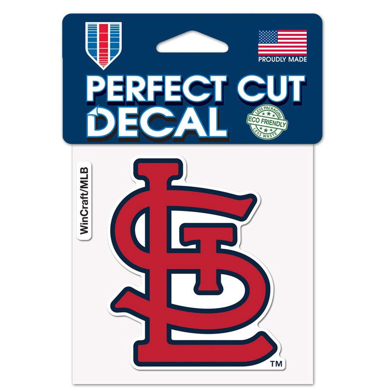 MLB St. Louis Cardinals Red Logo on 4"x4" Perfect Cut Decal Single WinCraft