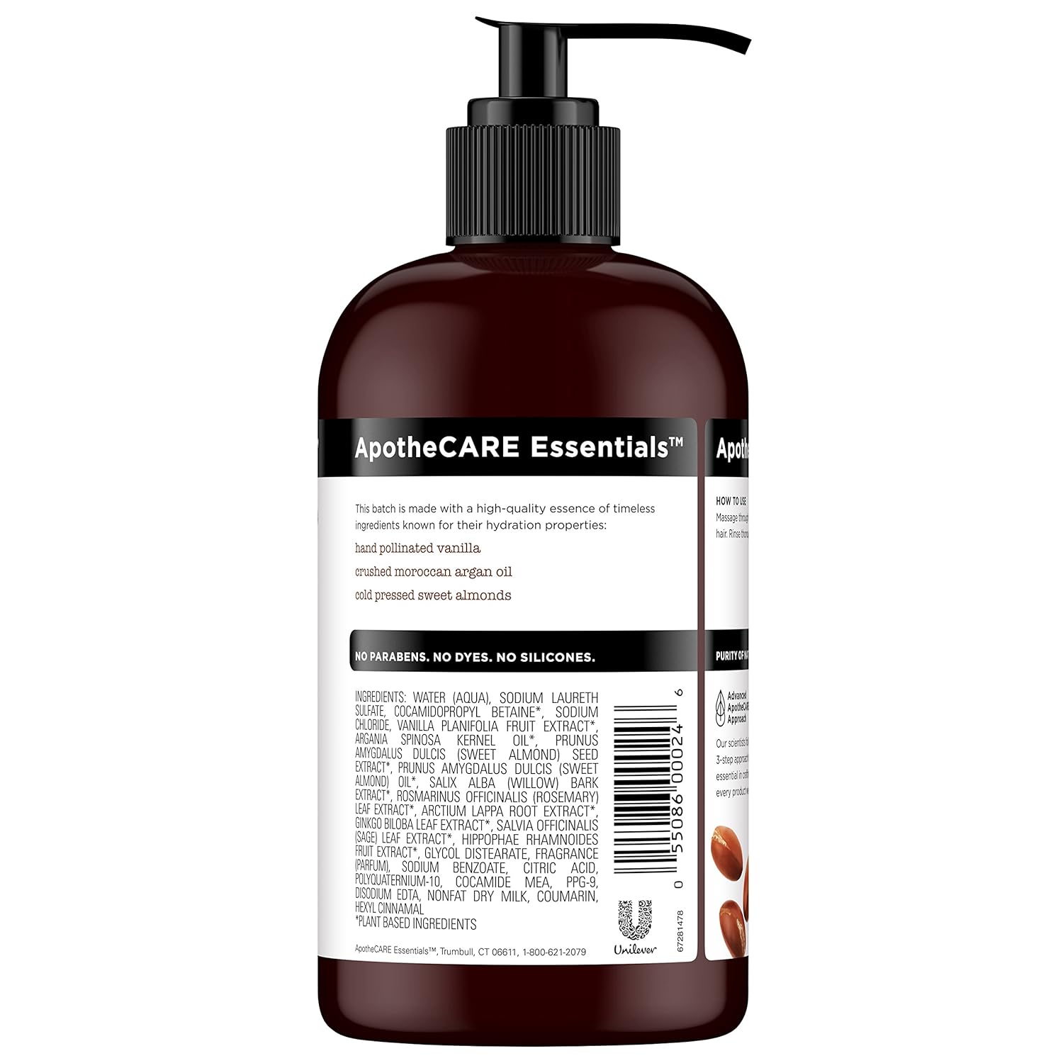 Set of 4 ApotheCARE Essentials The Replenisher Moisturizing Shampoo Vanilla 12 Fl Oz