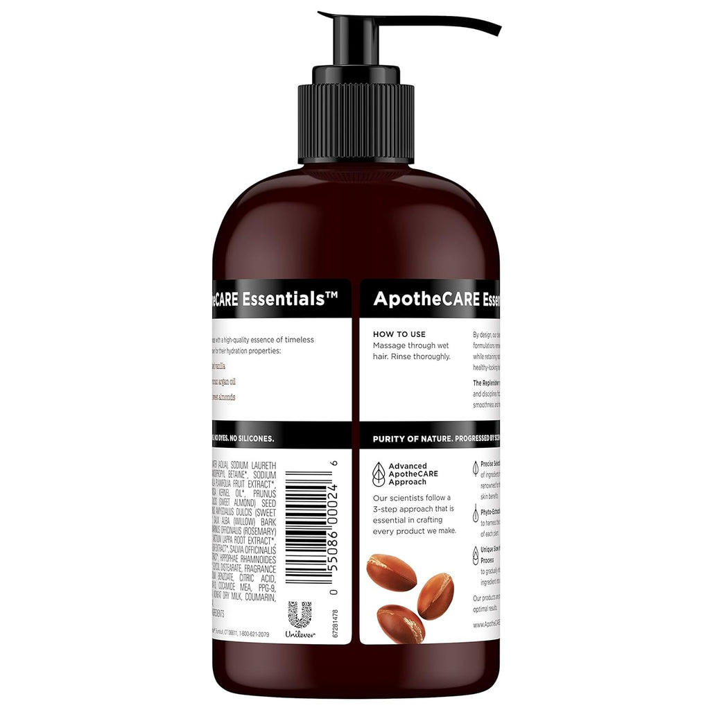Set of 4 ApotheCARE Essentials The Replenisher Moisturizing Shampoo Vanilla 12 Fl Oz
