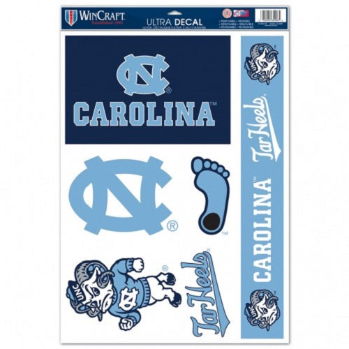 NCAA North Carolina Tar Heels UNC Ultra Decals Set of 5 By WINCRAFT