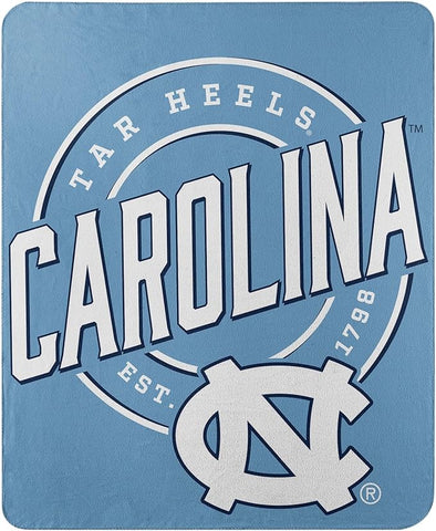 NCAA North Carolina Tar Heels Rolled Fleece Blanket 50" by 60" Style Campaign