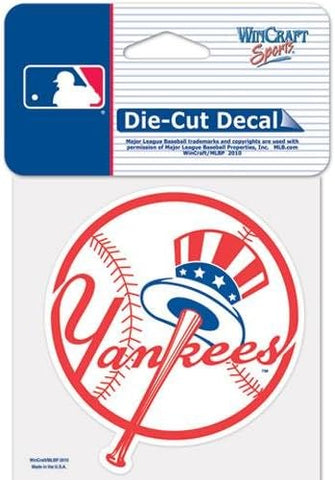 MLB New York Yankees Logo on 4"x4" Perfect Cut Decal Single by WinCraft