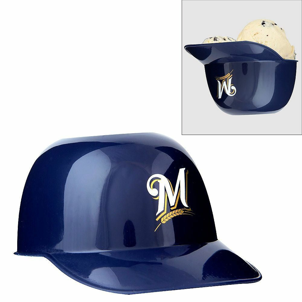 MLB Milwaukee Brewers M Logo Mini Batting Helmet Ice Cream Snack Bowls Lot of 12