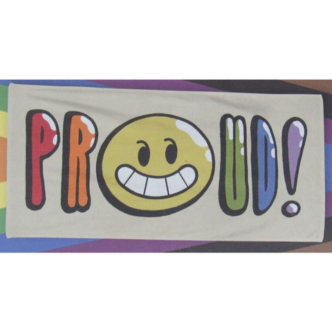 "PRIDE!" LGBTQ+ Beach Towel 36" wide by 74" long 100% Cotton by Olly Gibbs