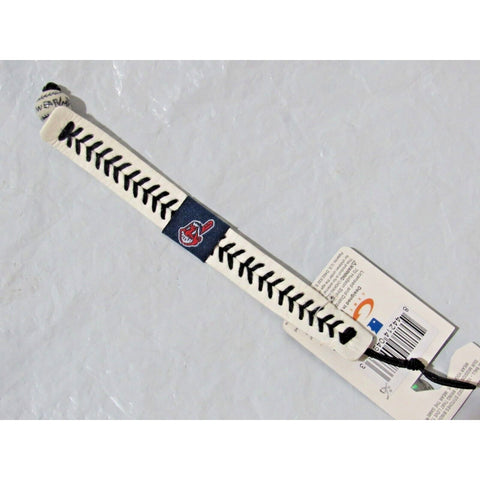 White Cleveland Indians w/Blue Stitching Team Baseball Seam Bracelet by Gamewear