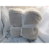 Brown Sherpa Look of Lamb Skin Micro Plush Throw Blanket 50"x60" Reversible