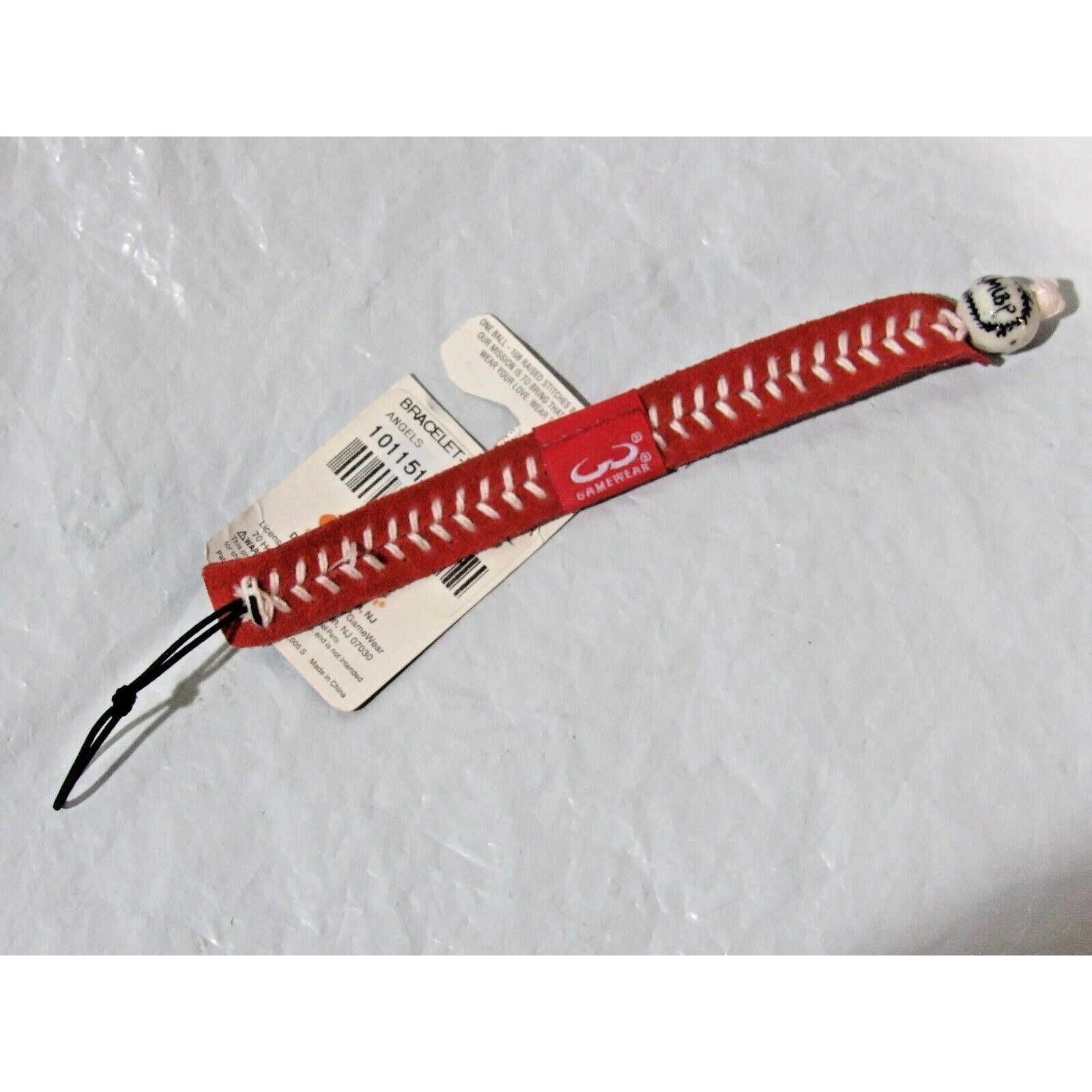 Red Los Angeles Angels w/ White Stitching Team Baseball Seam Bracelet Gamewear