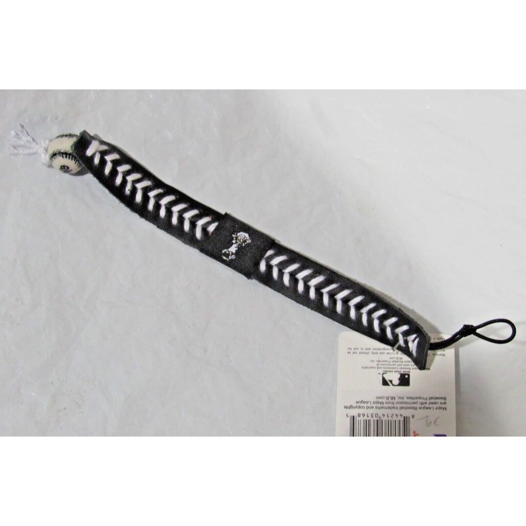 Black Brewers Sausage Man w/White Stitching Team Baseball Seam Bracelet Gamewear