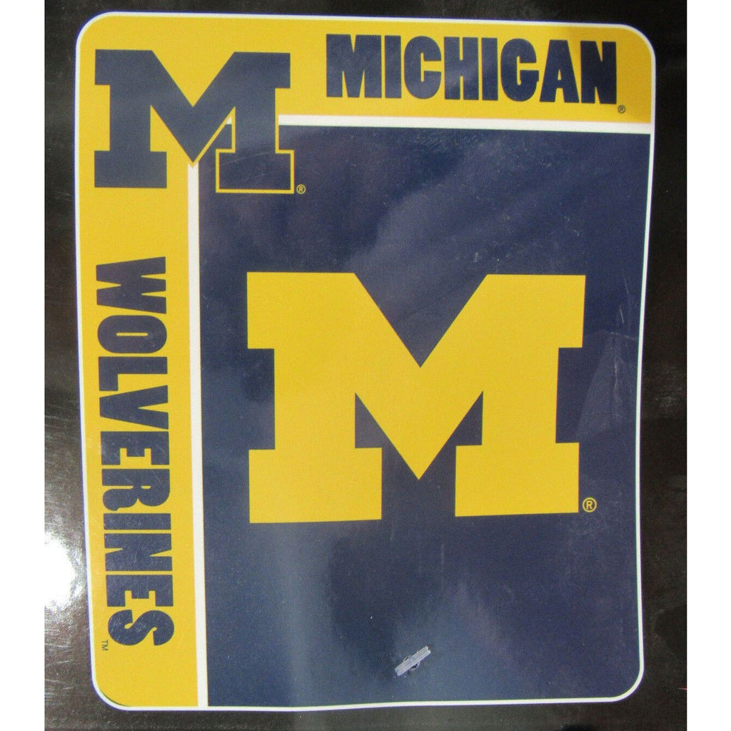 NCAA Michigan Wolverines Plush 50" by 60" Raschel Blanket School Spirit Design