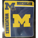 NCAA Michigan Wolverines Plush 50" by 60" Raschel Blanket School Spirit Design
