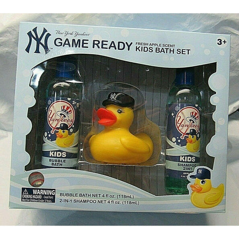 NY Yankees Mariano Rivera Blue Rubber Duck Apple Shampoo & Bubble Bath Set