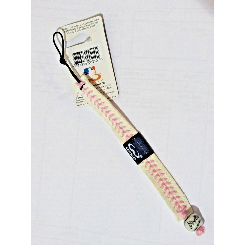 MLB Detroit Tigers White w/Pink Stitching Team Baseball Seam Bracelet Gamewear