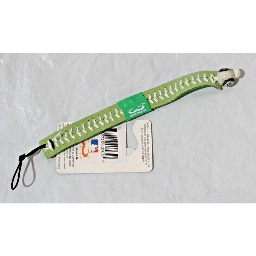 Green New York Mets w/White Stitching Team Baseball Seam Bracelet by Gamewear