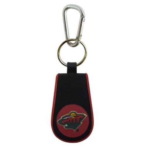 NHL Minnesota Wild Real Hockey Puck Rubber Keychain with Carabiner