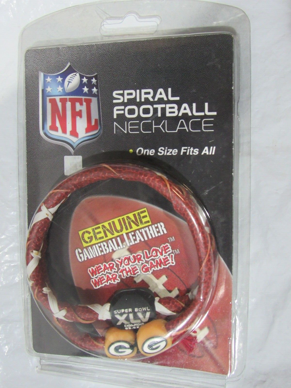 NFL Green Bay Packers Super Bowl XLV Spiral Football Necklace by Gamewear