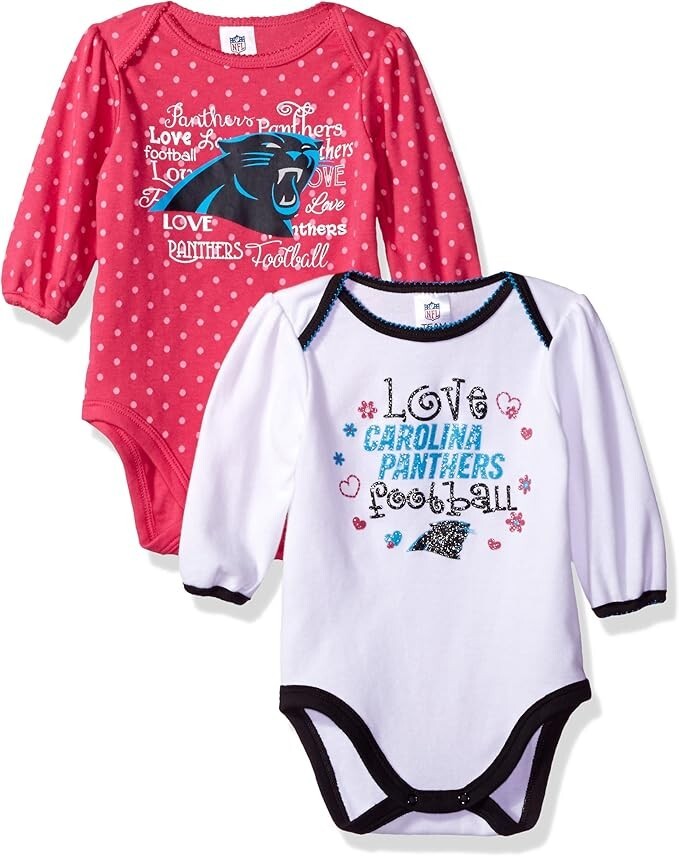 NFL Carolina Panthers 2 Onesie "Love Carolina Panthers Football" 3/6M by Gerber