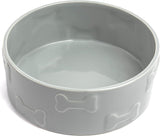 Park Life Designs Gray with Bones Medium Pet Bowl 6.25 in Diameter Ceramic 14017