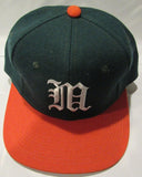 NWT NCAA The Game Fitted Hat- Miami Hurricanes Size 6 7/8 Green with Orange Brim