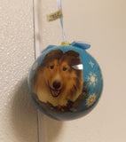 Sheltie Christmas Ornament Shatter Proof Ball 2.75" Diameter