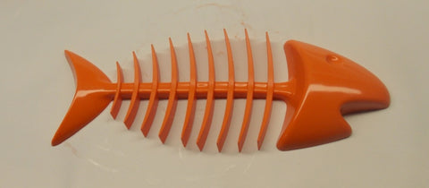 Orange 7 in long Fishbones Bar Soap Dish for a Flat Sloped Sink Edge