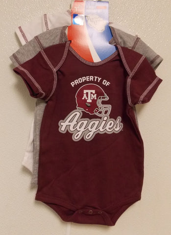 NCAA Texas A&M Aggies set of 3 Bodysuit Size 18M by OUTERStuff