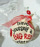 NCAA Nebraska Cornhusker Ceramic Ornament 3.5" Diameter Red Dots by Glory Haus