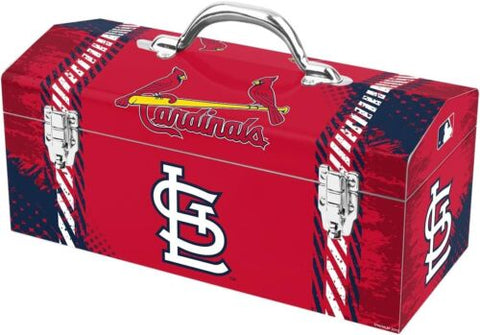 MLB St. Louis Cardinals 16"x7"x8" Steel Tool Box with Tray by Team ProMark