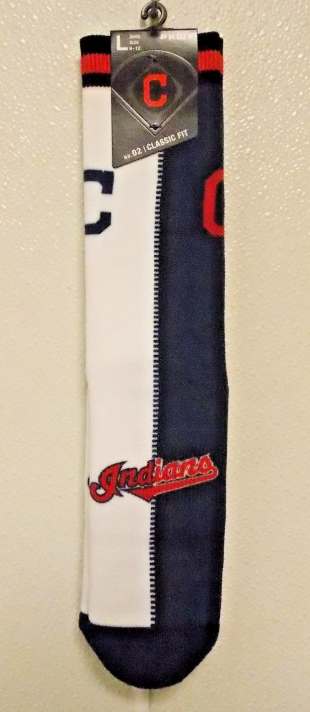MLB Cleveland Indians Socks 2 Color with a Zipper in the Center Men's L 6-12 by pkwy