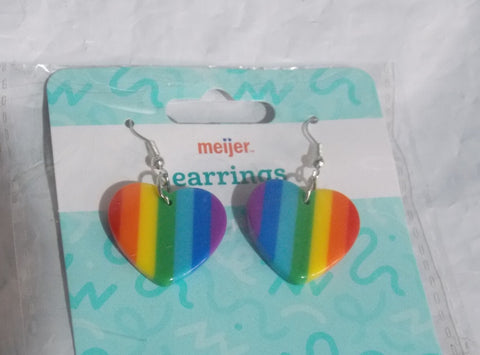 Rainbow Heart Shaped Earrings Celebrate Pride Jewelry by meijer