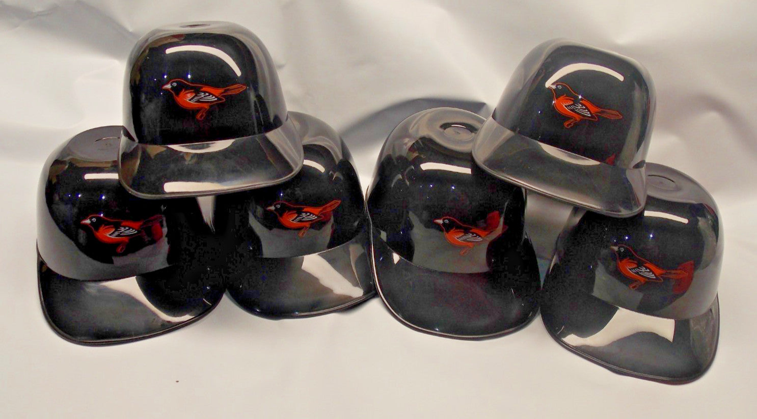 6 MLB Baltimore Orioles Throw Back Bird Logo Mini Batting Helmet Ice Cream Bowl
