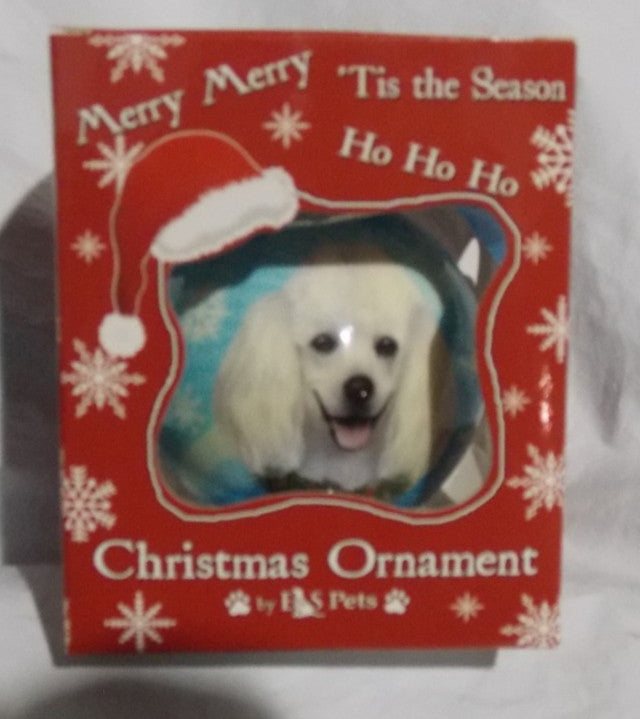 Poodle white Christmas Ornament Shatter Proof Ball 2.75" Diameter