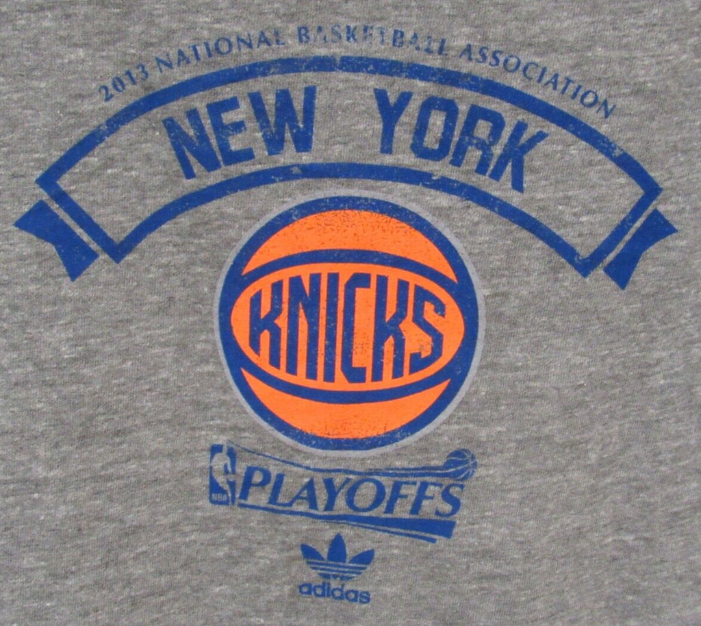 NWT Adidas NBA Woman' T-shirt New York Knicks 2013 Playoff Size X-Large Gray