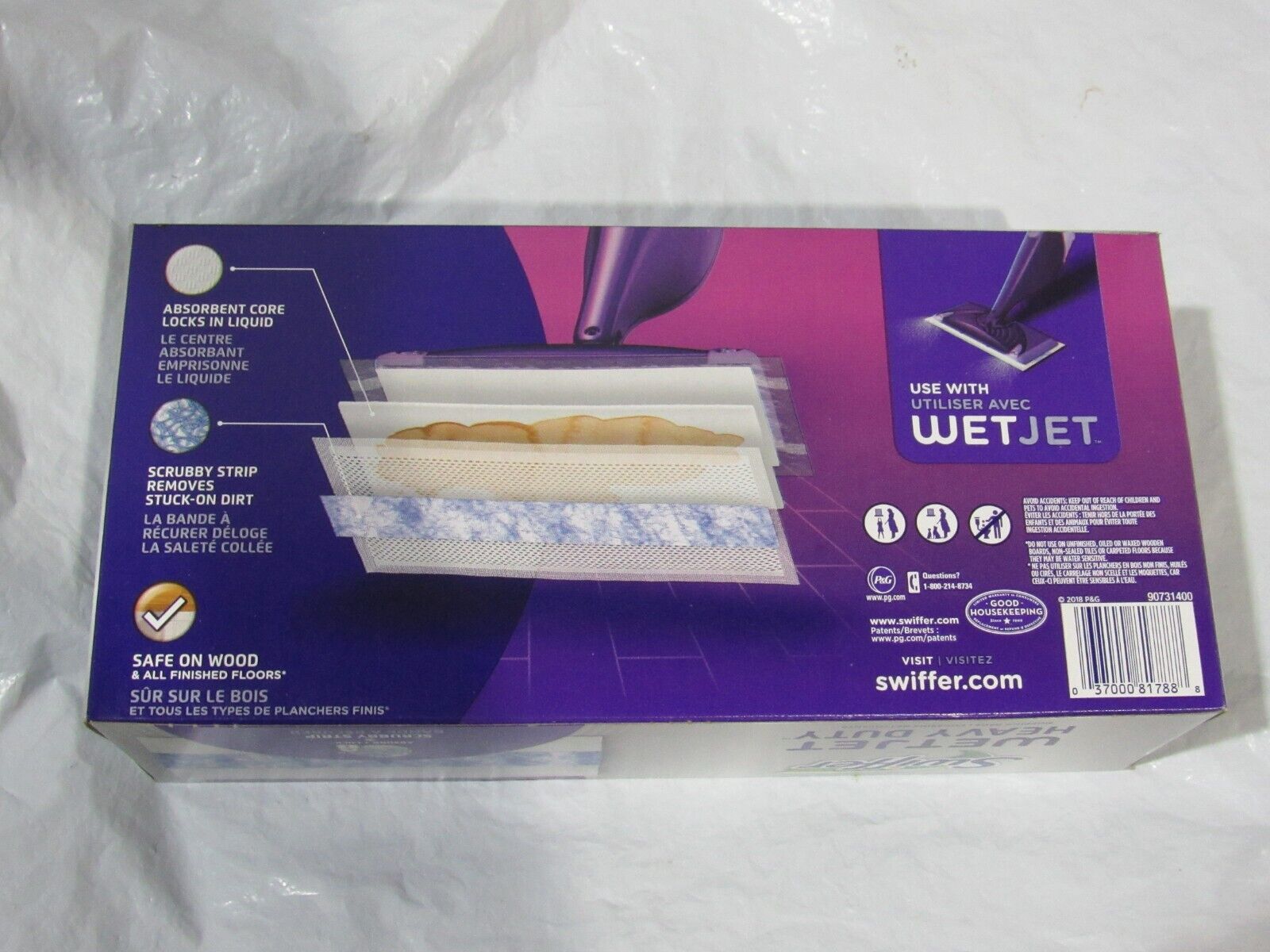 Swiffer WetJet Heavy Duty w/Scrubby Strip Mopping Pads 10 ct Box
