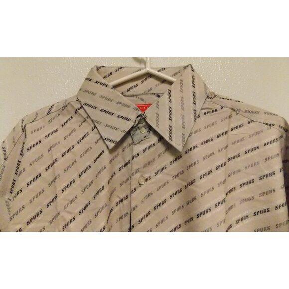 NBA San Antonio Spurs Lite Gray Button Up Dress Shirt XL Long Sleeve Headmaster