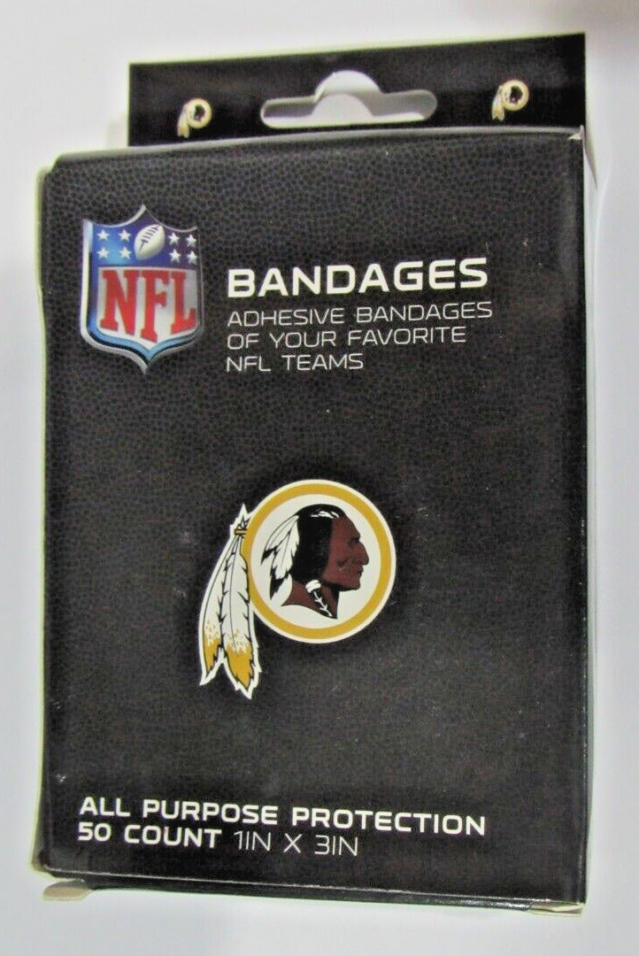 NFL Washington Redskins Cure it Bandages 50ct 1"x3" in Box Officially Licensed