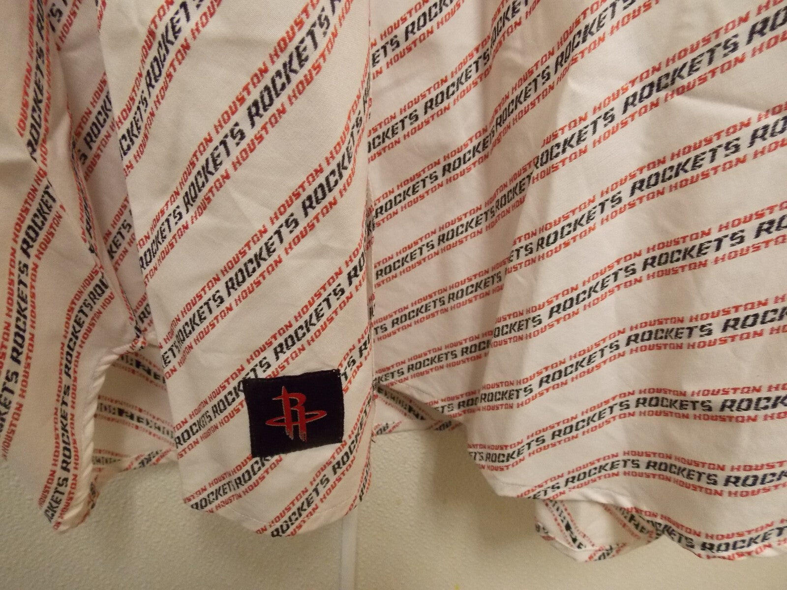 NBA Houston Rockets White Button Up Dress Shirt Long Sleeve size XL Headmaster