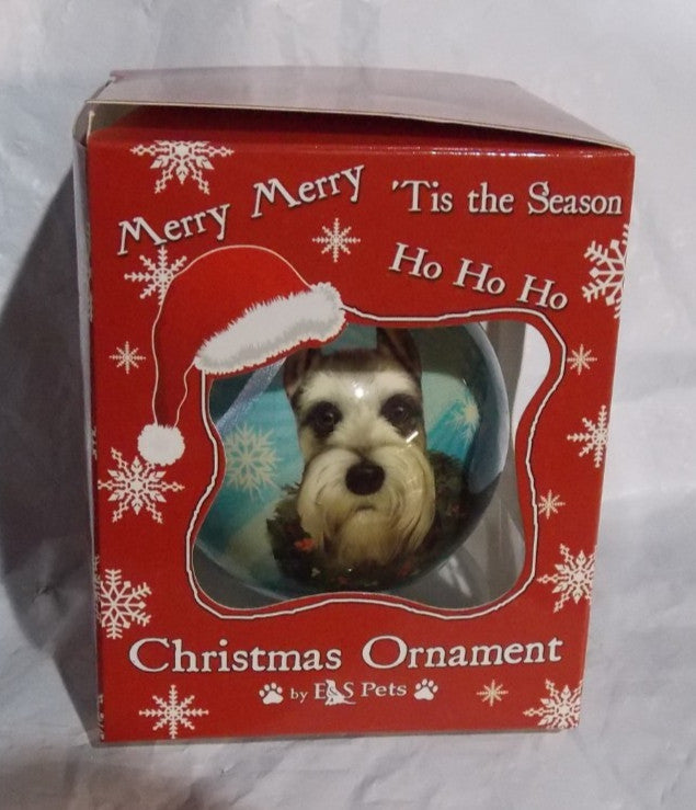 Schnauzer, Cropped Christmas Ornament Shatter Proof Ball 2.75" Diameter