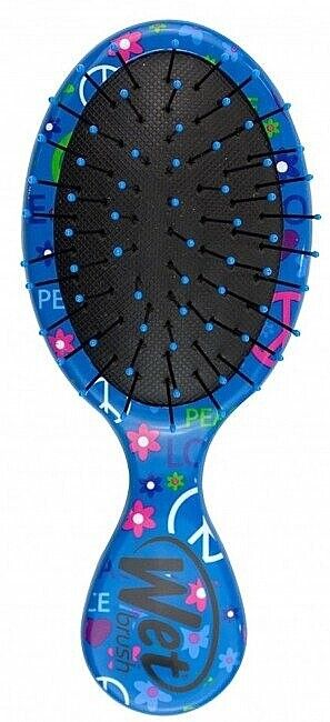 Wet Brush Mini Detangle Travel Size Blue Brush Happy Hair Squirt Peace Love