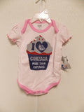 NCAA Gonzaga Bulldogs Pink Polka Dots on white Bodysuit Size 6/9 M Team Athletics