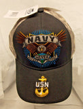 Navy Never Accept Defeat Freedom Fighter Black Hat Hook and Loop Closure by CSI