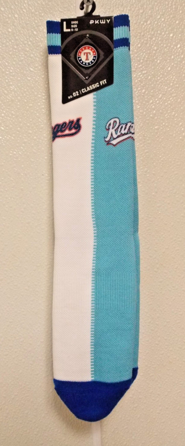 MLB Texas Rangers Socks 2 Color with a Zipper in the Center Men's L 6-12 by pkwy