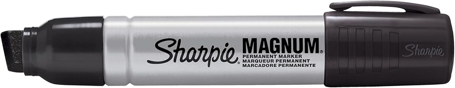 Single Pack of a Black Sharpie Permanent Markers w/ Oversized 1/2" Chisel Tip