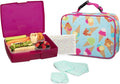 Bentology w/ design Ice Cream on Carolina Blue Lunch Bag Box Set Bento 12 Piece