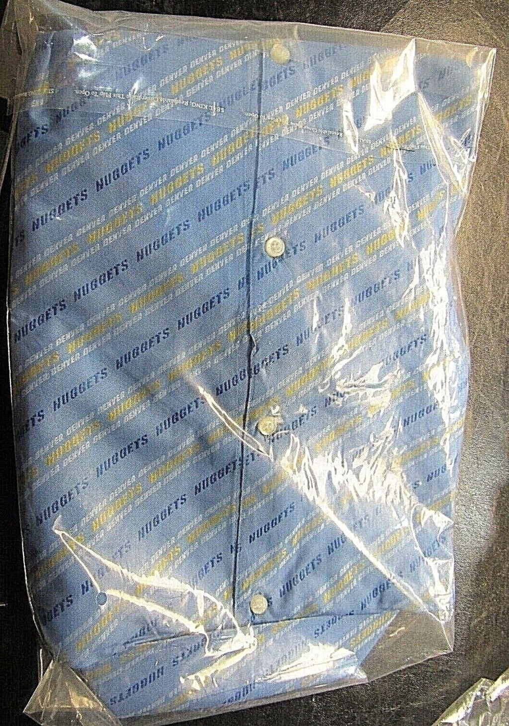 NBA Denver Nuggets Blue Button Up Dress Shirt Long Sleeve by Headmaster size 2XL