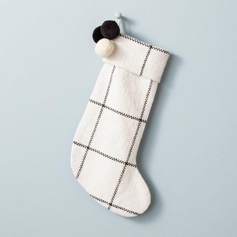 Hearth & Hand with Magnolia Holiday Christmas Stocking Collection 20" Cream Gray