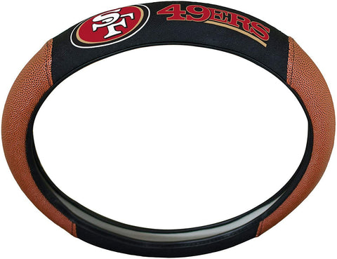 NFL San Francisco 49ers Embroidered Pigskin Steering Wheel Cover by Fanmats