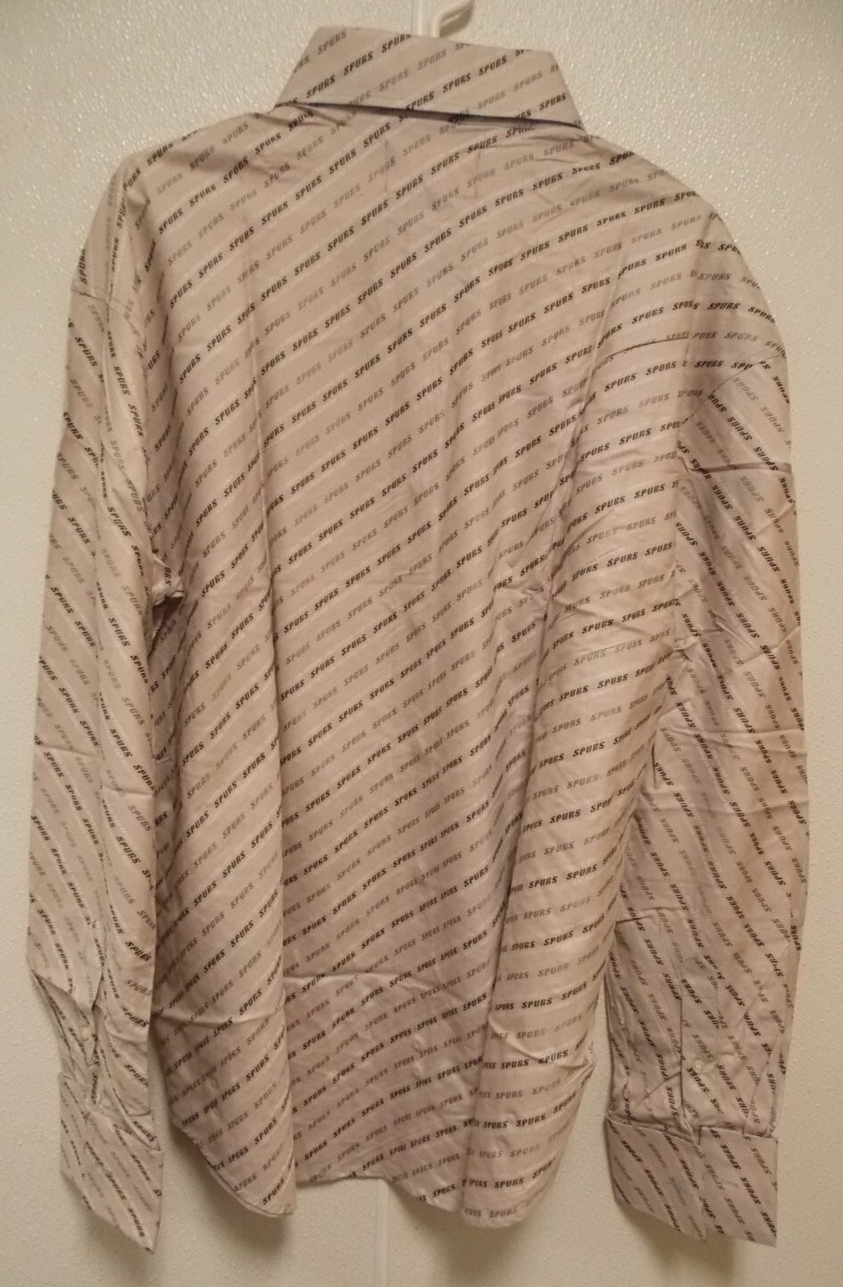 NBA San Antonio Spurs Lite Gray Button Up Dress Shirt 4XL Long Sleeve Headmaster
