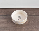 Park Life Designs White Gold Marbled Medium Pet Bowl 6-1/4 in Diameter 14005