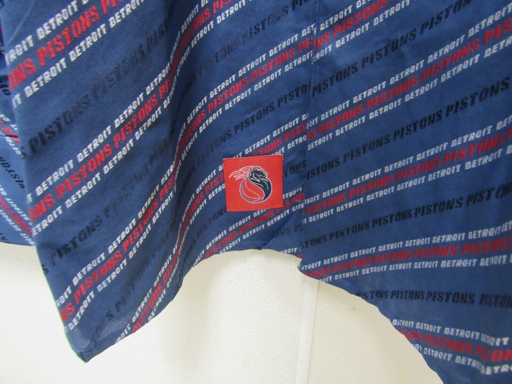 NBA Detroit Pistons Blue Button Up Dress Shirt Long Sleeve by Headmaster size XL