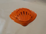 Orange 4.25"x 4" Shell Bar Soap Dish Flexible Plastic